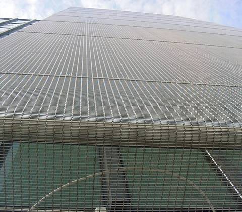 woven mesh wire rope flexible facade building metal strong buildings facades