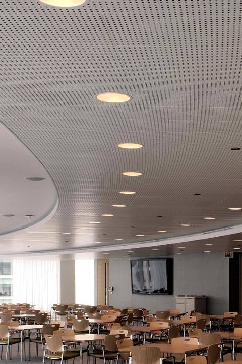 This is a restaurant with a perforated ceiling.