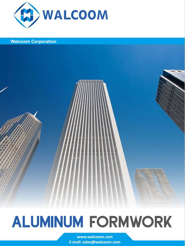 La page de couverture du catalogue en aluminium de coffrage.