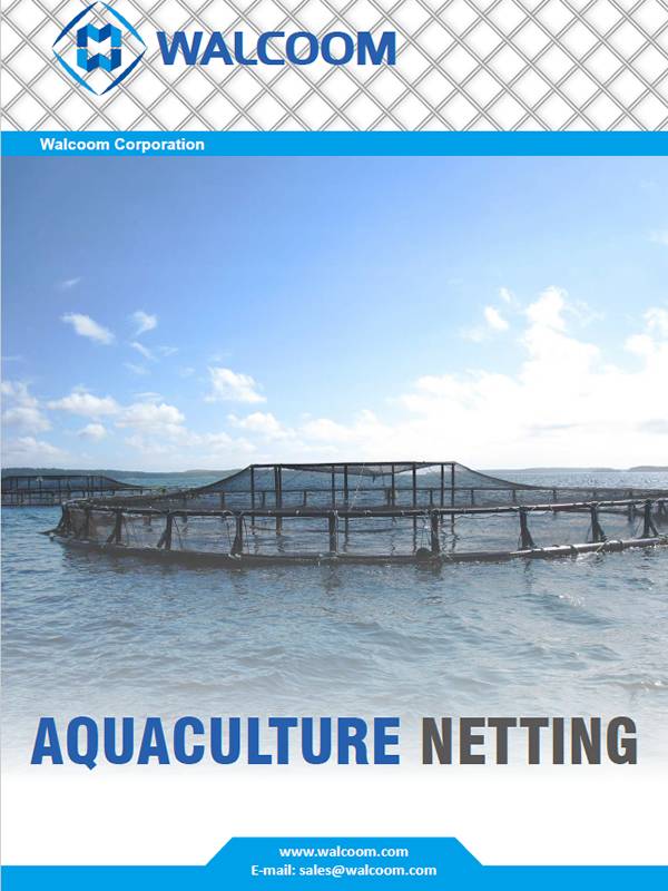 La portada del catálogo de redes de acuicultura.