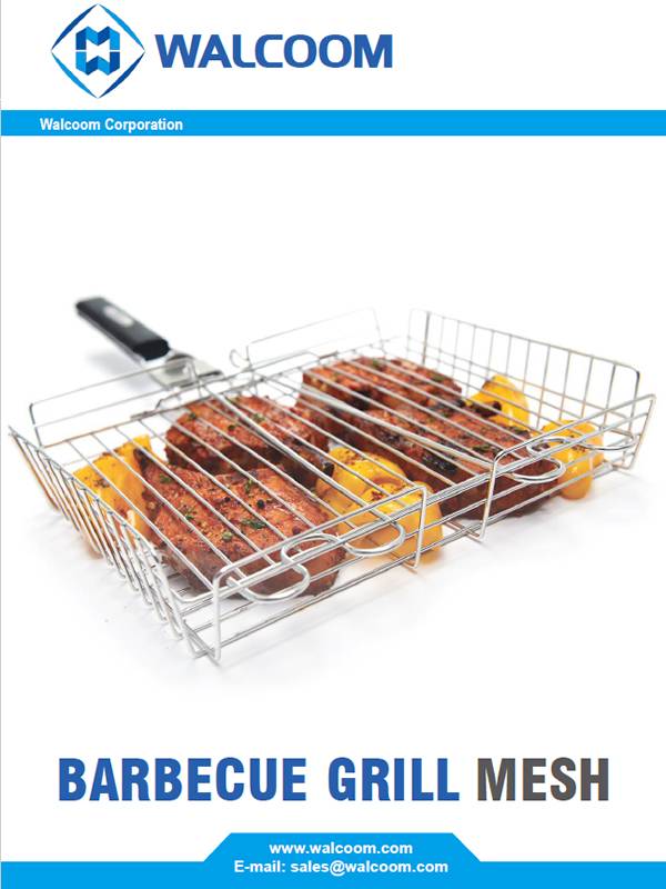 La page de couverture du catalogue de maille de gril de barbecue.