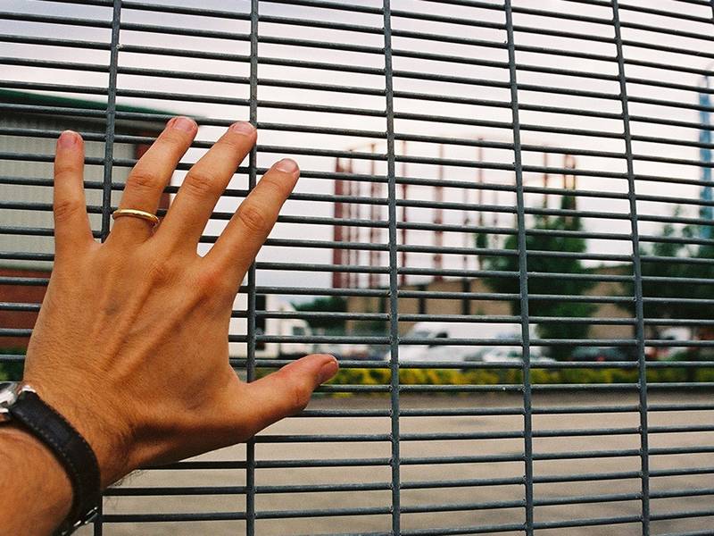 A close-up picture of 358 security mesh with small mesh opening.