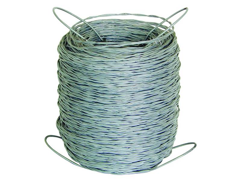 A roll of two twisted barbless wire.