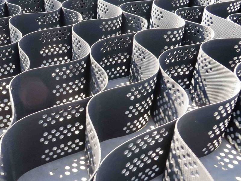 This is black perforated geocell.
