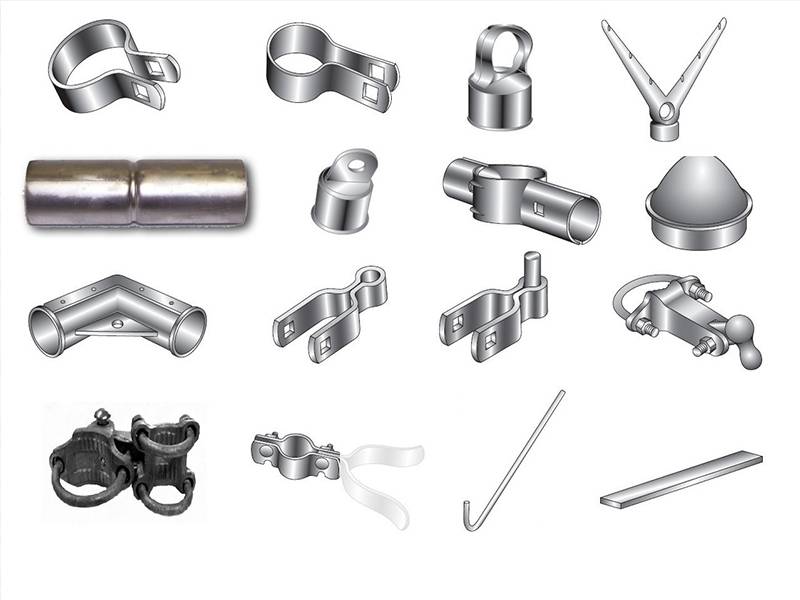 The are many kinds of metal accessories for using in chain link fence installation.