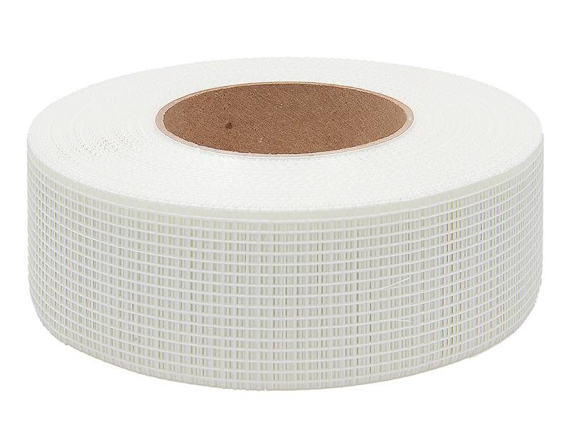 A roll of white fiberglass mesh tape, the mesh is clearly visible.