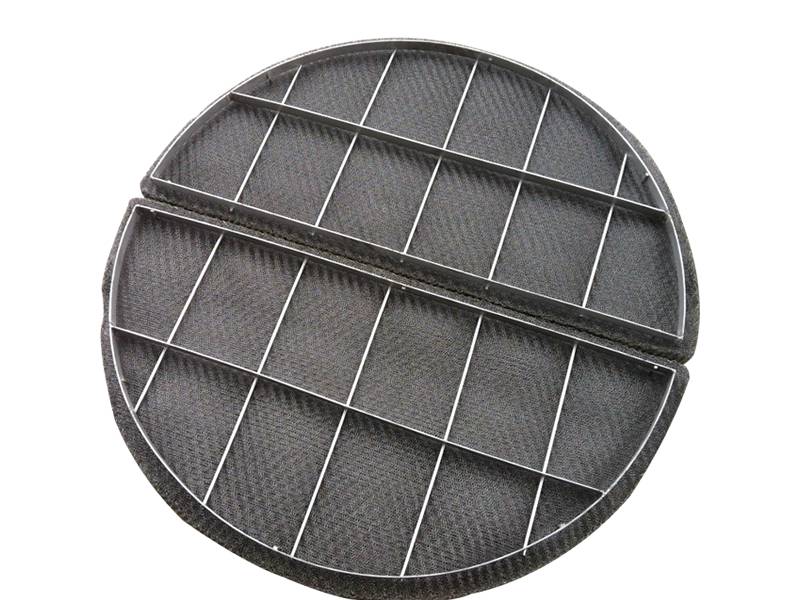 A flatten type mist eliminator (demister pad) with two sections.