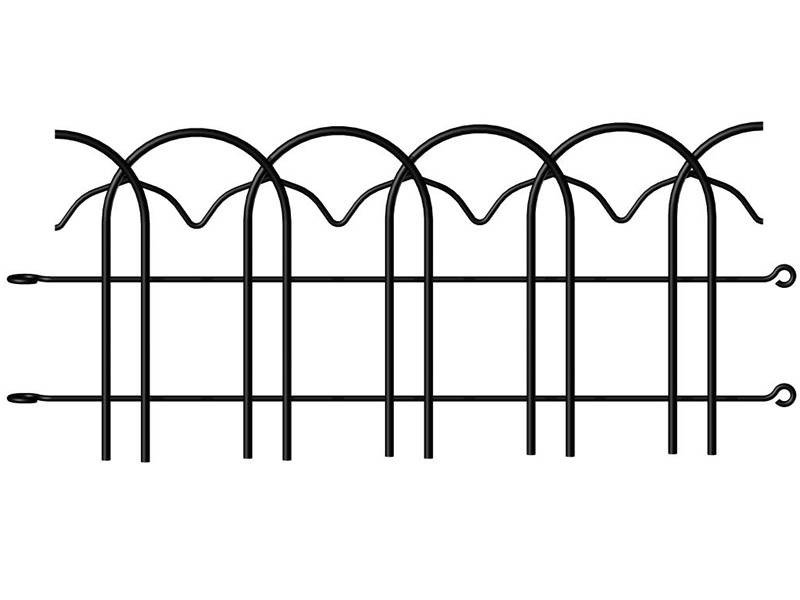 This is a piece of black decorative garden border fence.