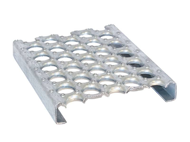 A O-grip safety grating with five rows of holes.