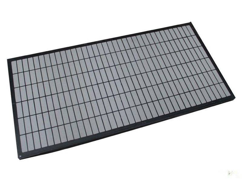 This is a piece of shale shaker screen with black composite frame.
