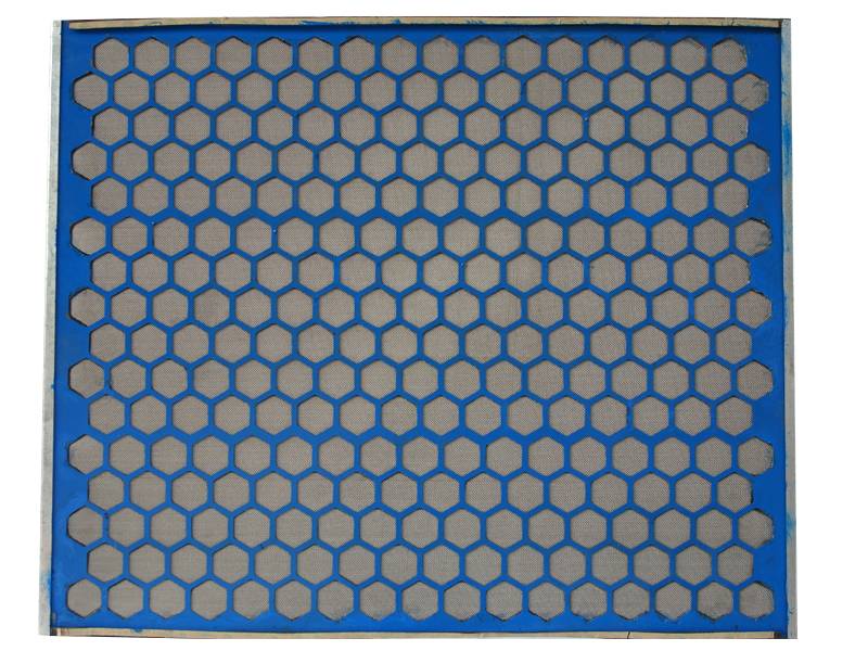 This is a piece of blue steel frame screen.