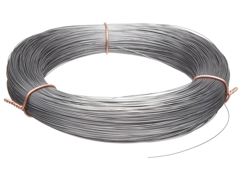 There is a coil of galvanized wire.