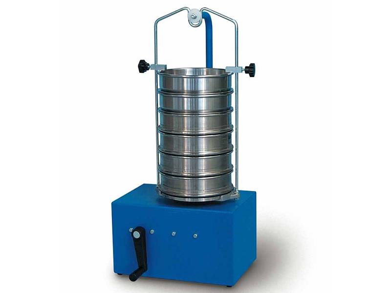 A sieve shaker on the white background.