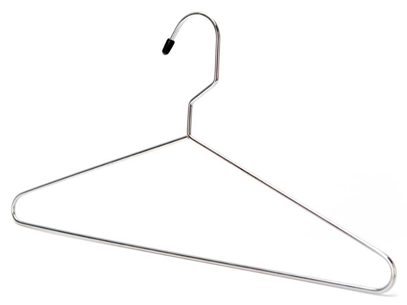 Metal wire hanger in the shape of triangle. 
