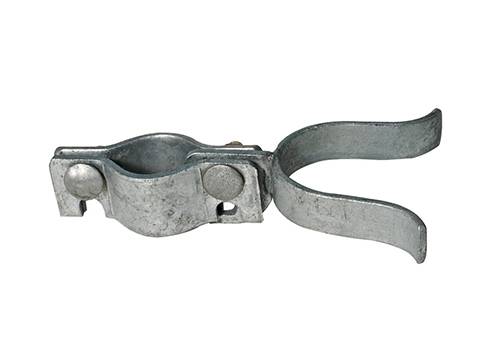 A chain link fence fork latch.