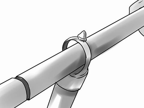 Top rail pass through line top cap.